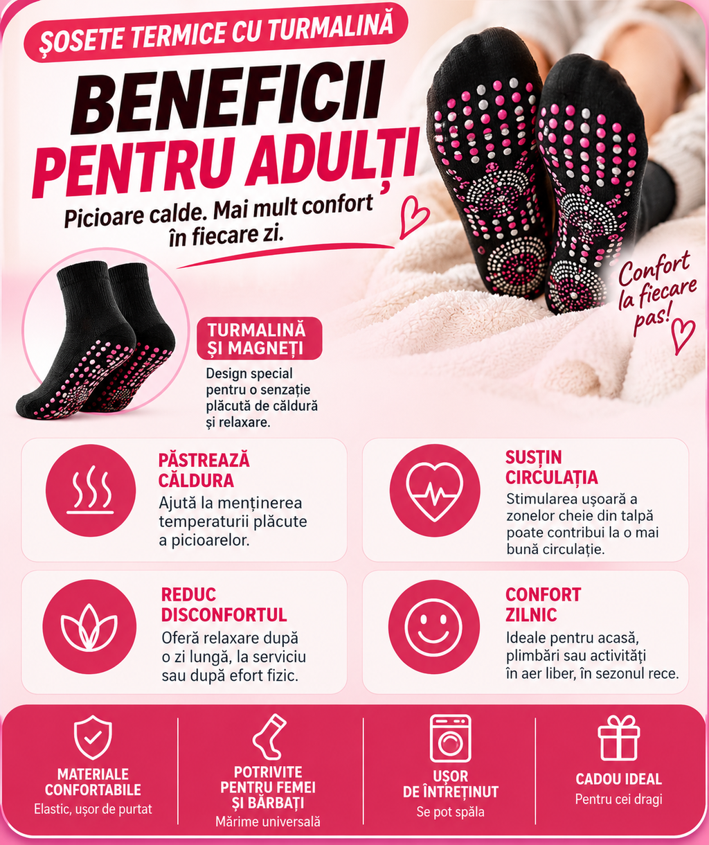 Sosete Termice cu Turmalina – Confort si Caldura pentru Picioare