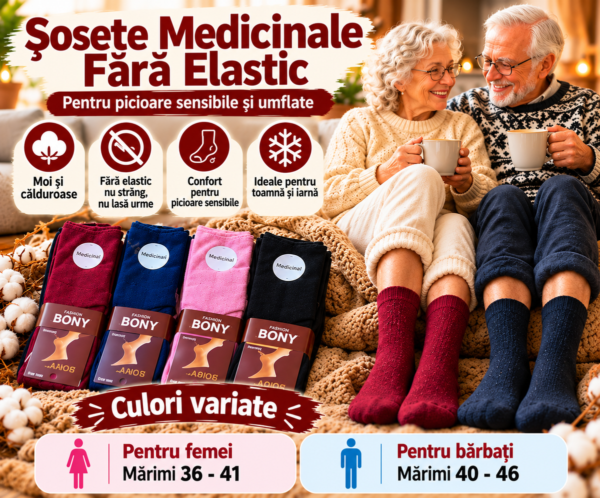 Sosete Medicinale Fără Elastic, Flaușate – Set 6 sau 10 Perechi